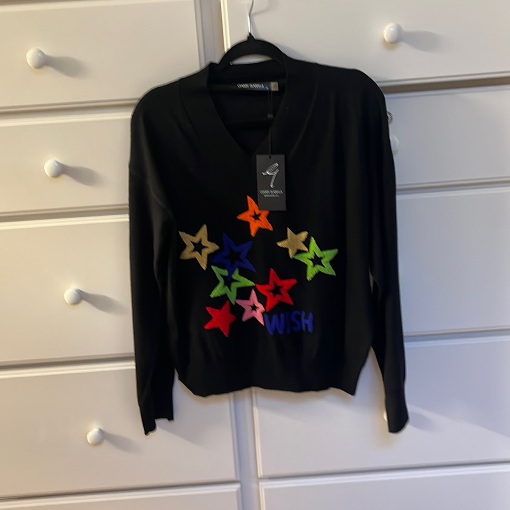 Wish For Stars V Neck Sweater / Gabby Isabella / Size XL / NWT